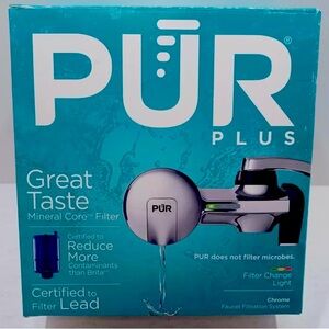 PUR PLUS Horizontal Faucet Mount Water Filtration System - Chrome NEW